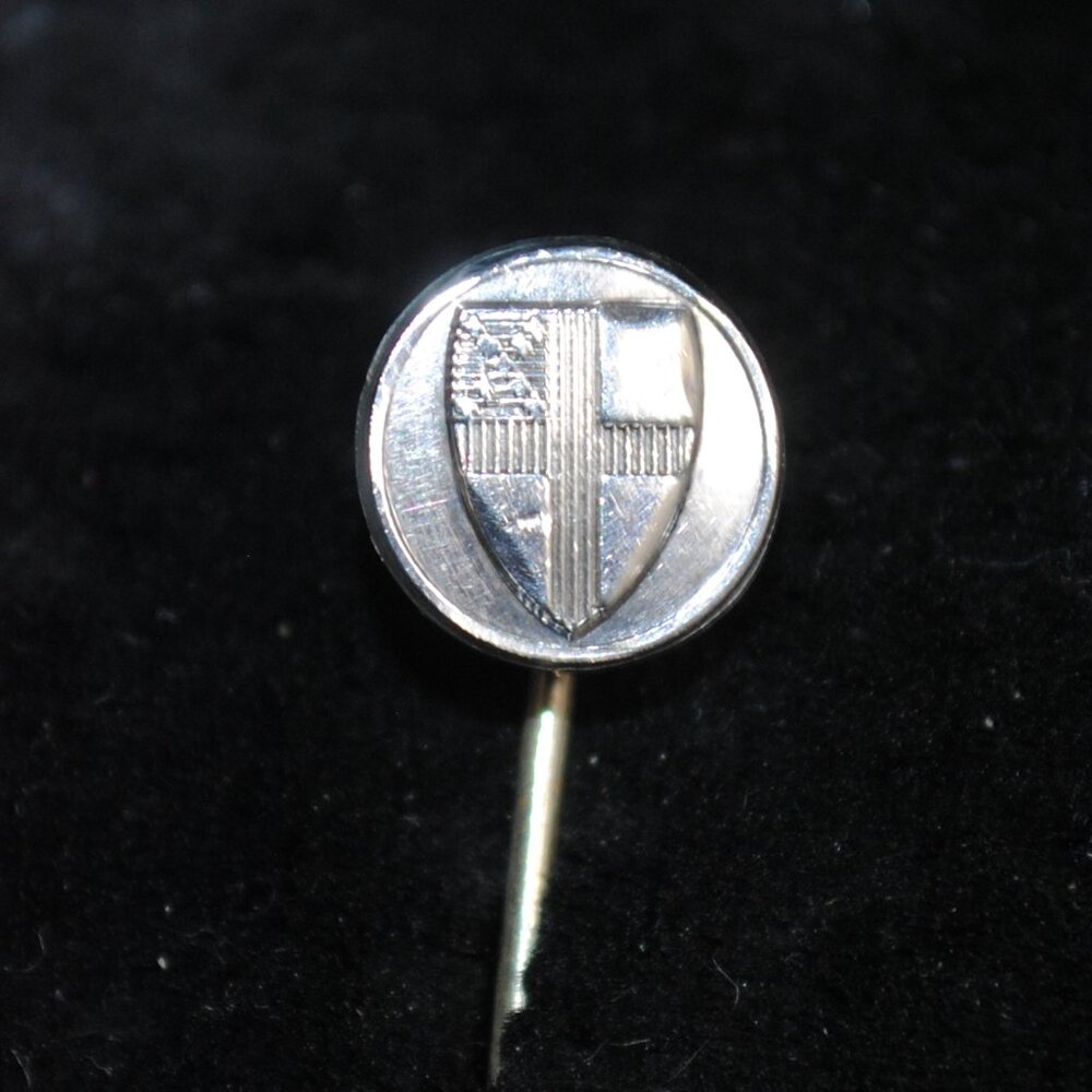Vintage "I Am an Episcopalian" Episcopal Shield Hayward Sterling Stick Tie Pin